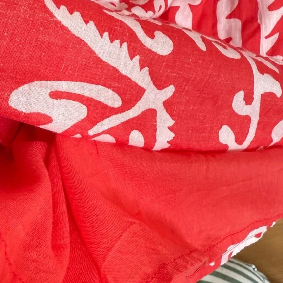 Mango Red & White Print Patterned Mini Dress in 100% Cotton with Pockets - Picture 12 of 14